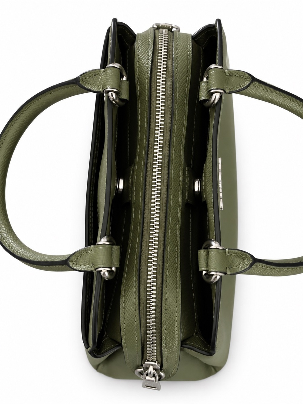 Coach 91146 Mini Lillie Carryall Bag Crossgrain Leather Crossbody Olive Green - Picture 3 of 9